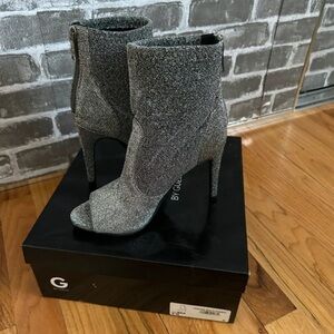 Aldo Shimmering Silver Heeled Boots